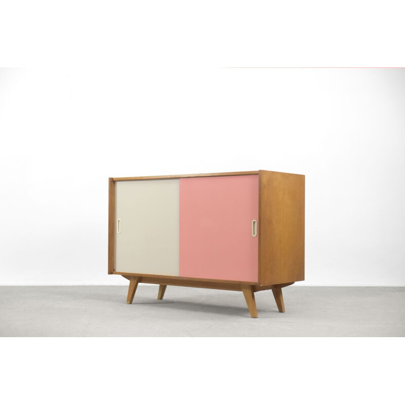 Vintage ash sideboard U-452 by Jiří Jiroutek for Interier Praha 1960