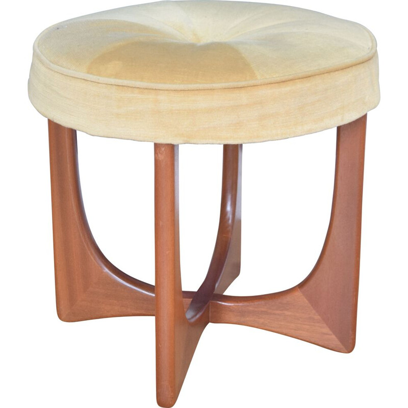 Vintage teak dressing table stool with fresco G Plan 1960