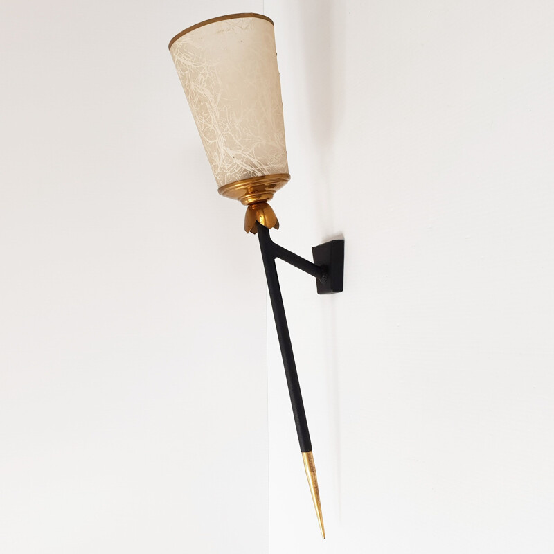Vintage torch wall lamp Arlus 1950
