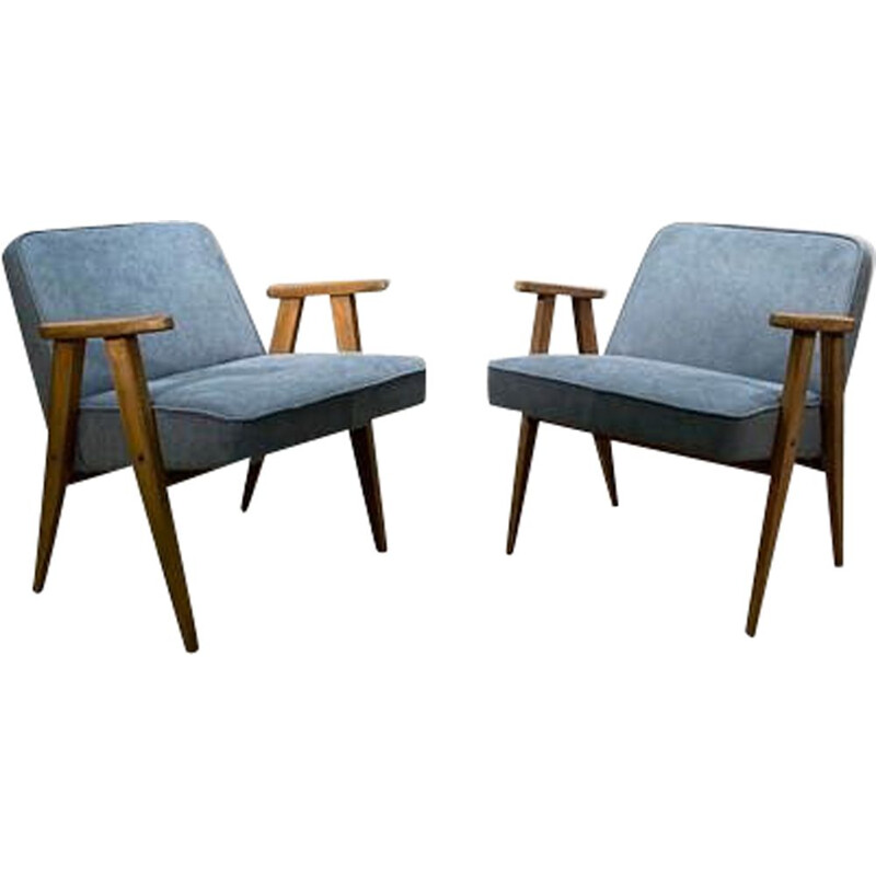 Pair of vintage armchairs 300-177, J. Chierowski 1960