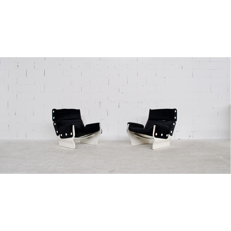 Pair of vintage armchairs model Canada P110 by Osvaldo Borsani, Tecno 1960