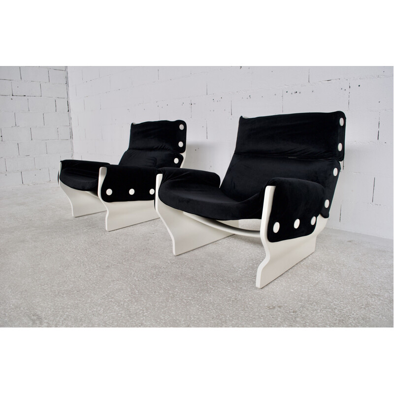 Pair of vintage armchairs model Canada P110 by Osvaldo Borsani, Tecno 1960