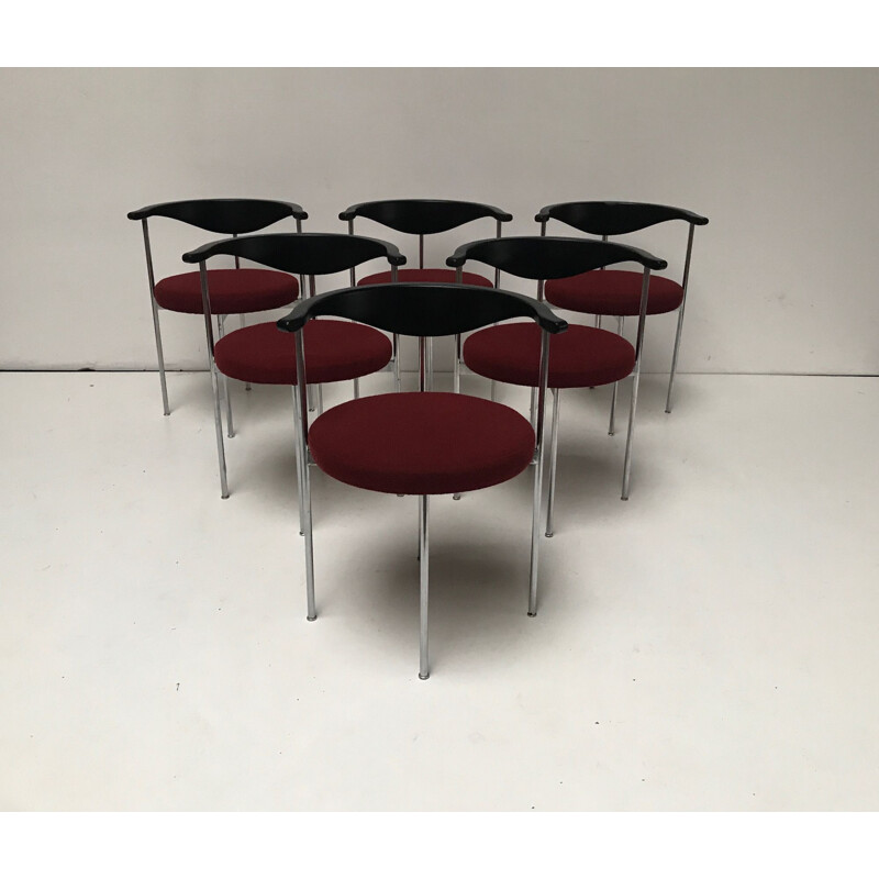 Set of 6 vintage chairs 3200 by Frederik Sieck for Fritz Hansen 1960