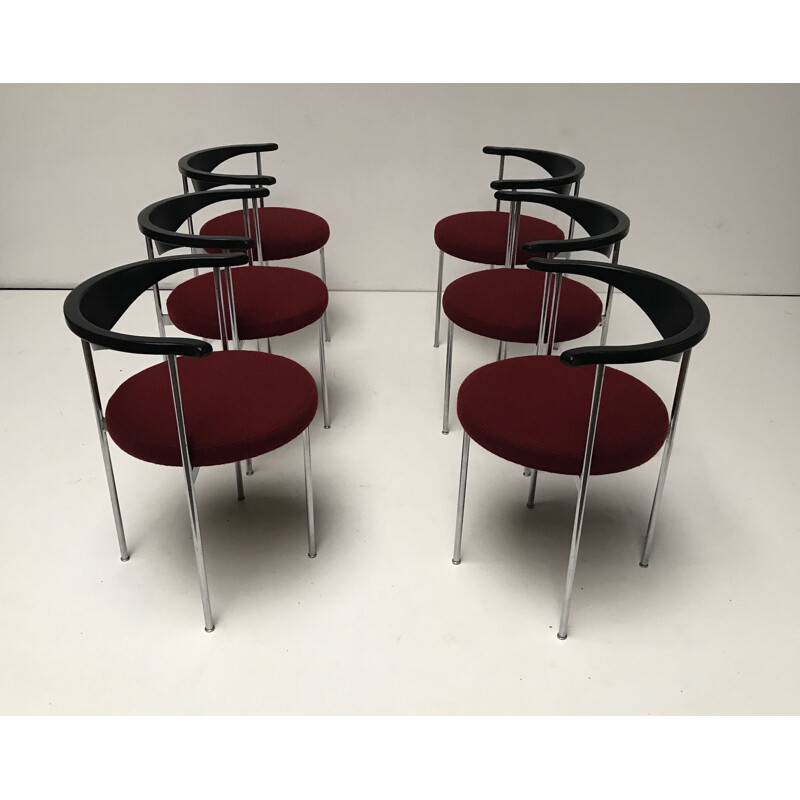 Set of 6 vintage chairs 3200 by Frederik Sieck for Fritz Hansen 1960