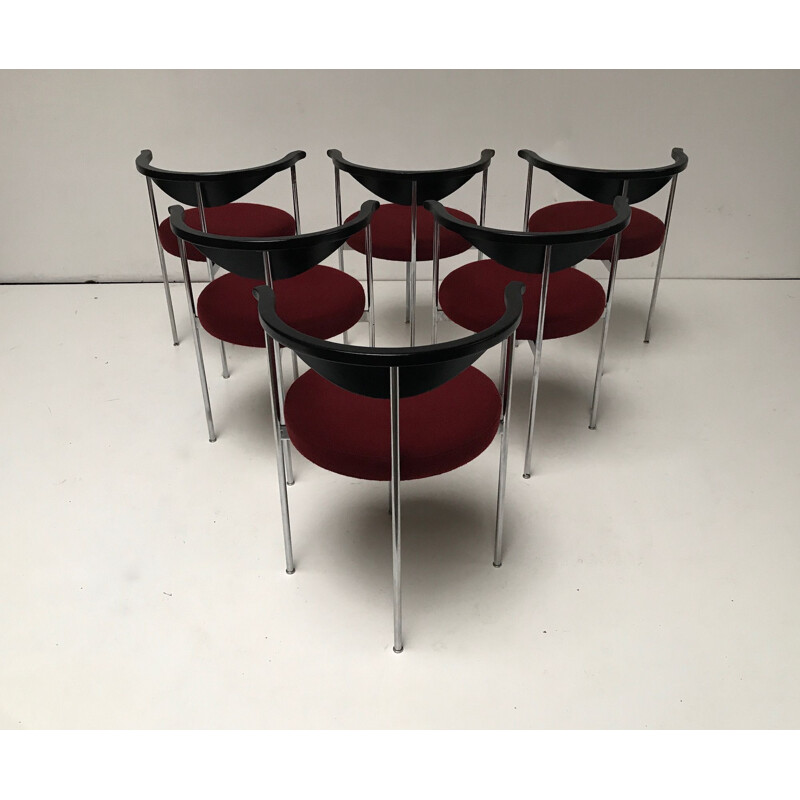 Set of 6 vintage chairs 3200 by Frederik Sieck for Fritz Hansen 1960