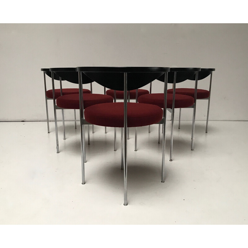 Set of 6 vintage chairs 3200 by Frederik Sieck for Fritz Hansen 1960