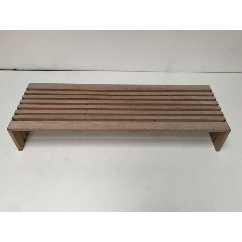 Vintage Passe Partout slatted ash bench by Walter Antonis for Arspect 1970s