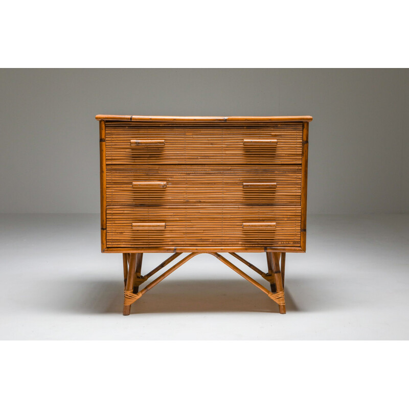 Commode vintage en rotin par Vivai del Sud 1970