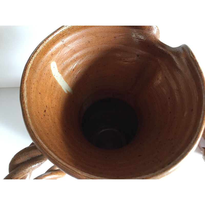 Duo of Vintage Pitchers in Glazed Stoneware