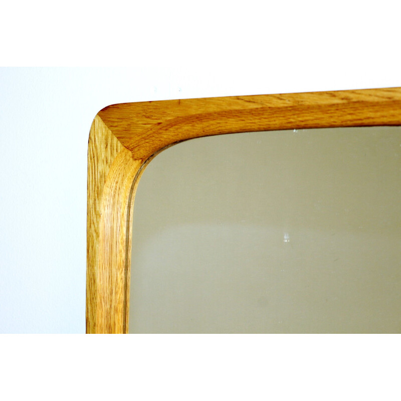 Vintage solid oak mirror, 1960