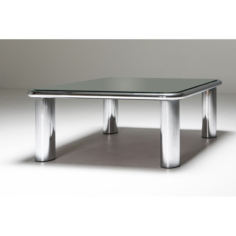 Pair of vintage Mirrored Coffee Tables for Cassina Gianfranco Frattini 1960s