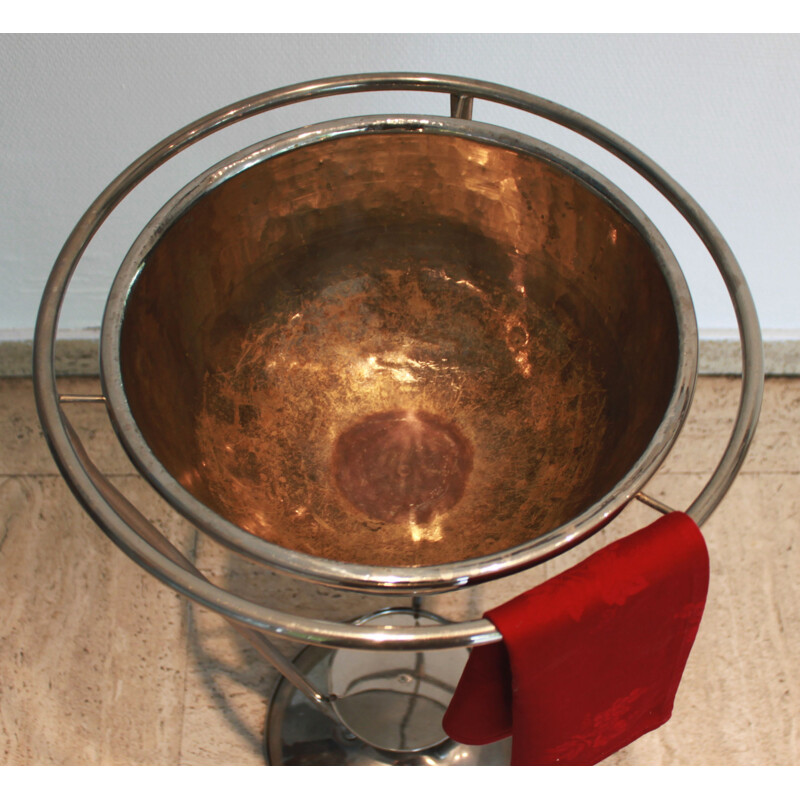 Vintage champagne basin on base