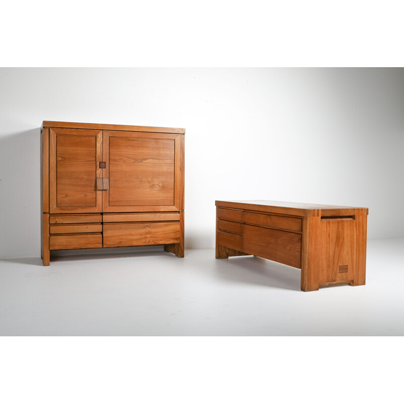 Vintage 5-Drawer Sideboard R14 by Pierre Chapo 1960s