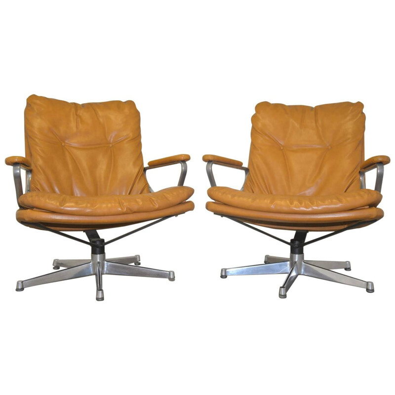 Pair of Strässle "Gentilina" lounge armchairs, André VANDENBEUCK - 1960s