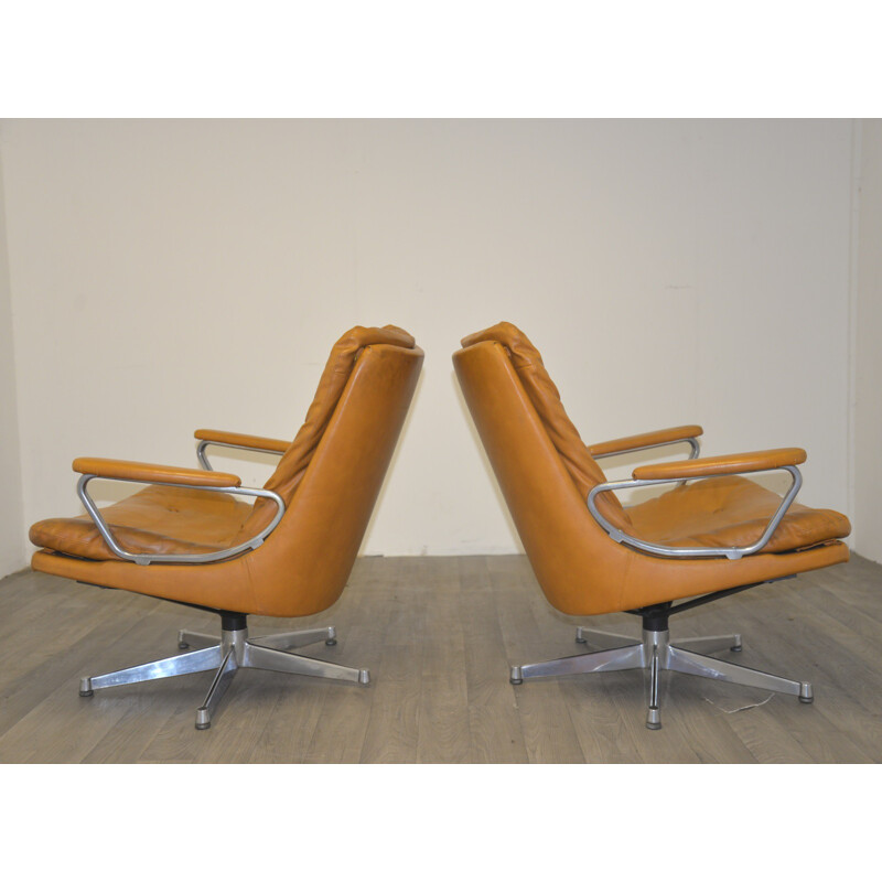 Pair of Strässle "Gentilina" lounge armchairs, André VANDENBEUCK - 1960s