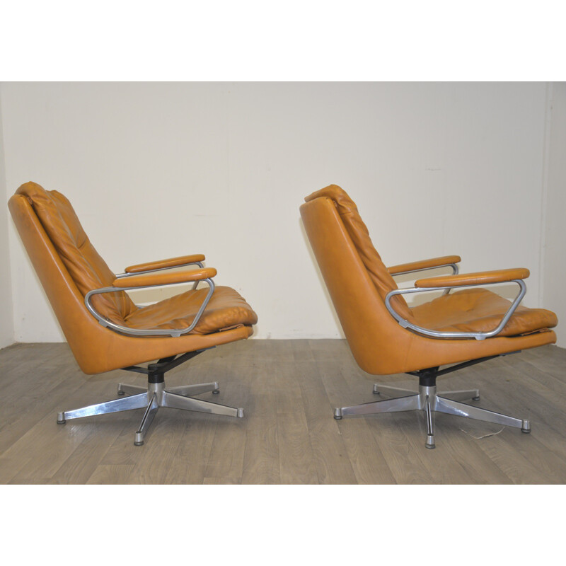 Pair of Strässle "Gentilina" lounge armchairs, André VANDENBEUCK - 1960s