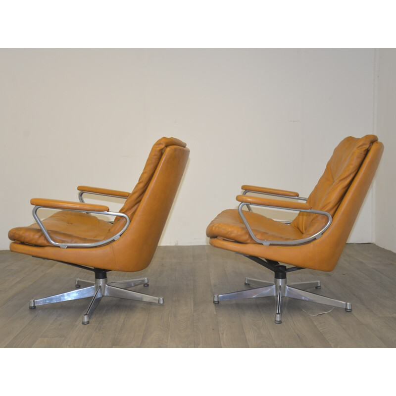 Pair of Strässle "Gentilina" lounge armchairs, André VANDENBEUCK - 1960s