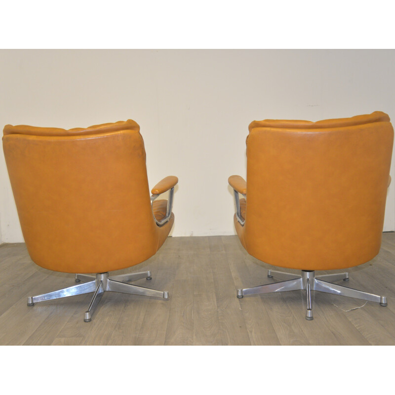 Pair of Strässle "Gentilina" lounge armchairs, André VANDENBEUCK - 1960s