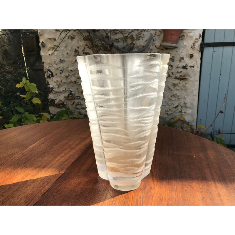 Vaso vintage Maison Lalique Senlis, Francia 1970