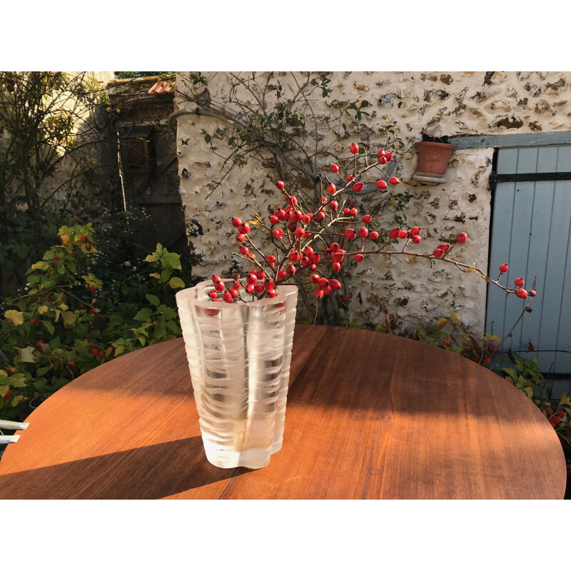 Maison Lalique vintage Vase Senlis, Frankreich 1970