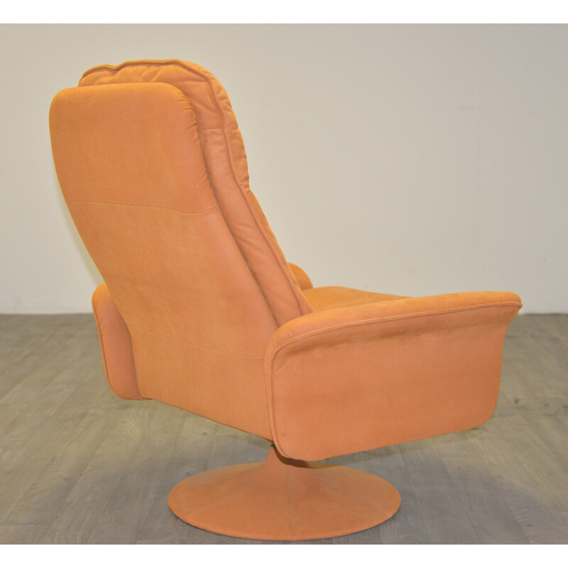 De Sede armchair and his ottoman in suede leather - 1970s