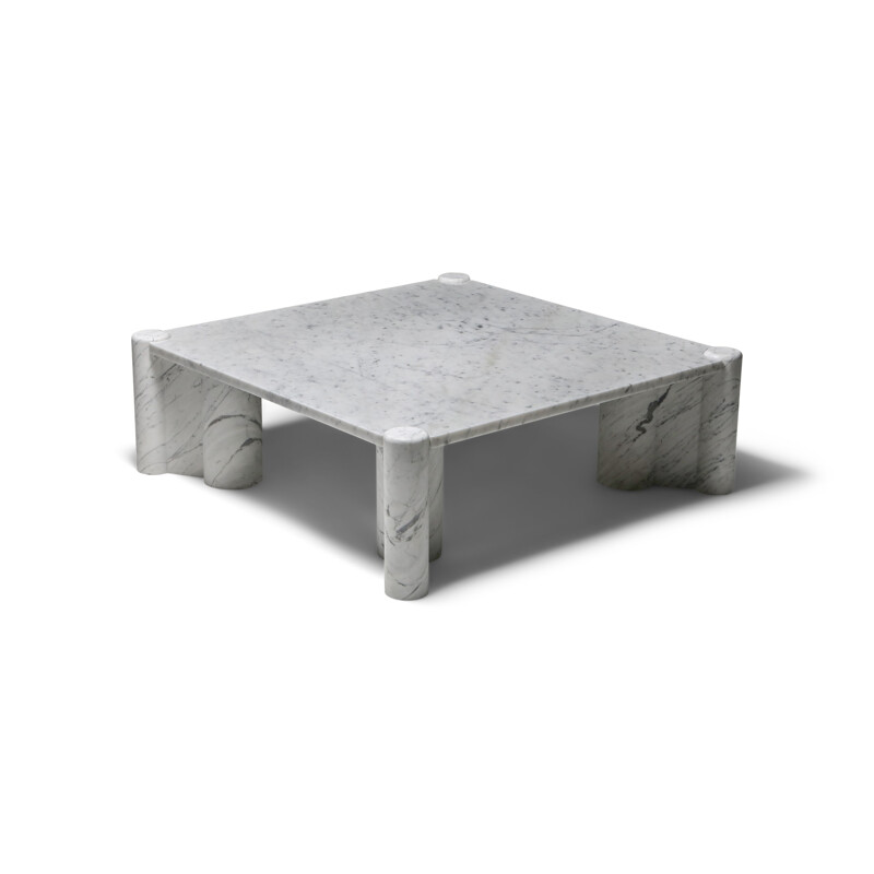 Vintage Gae Aulenti 'Jumbo' coffee table in carrara white marble 1960s