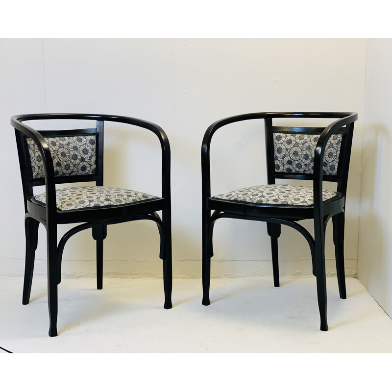 Pair of vintage armchairs by Otto Wagner