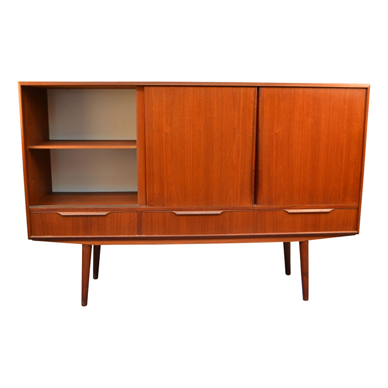 Vintage teak highboard Danish 1960s