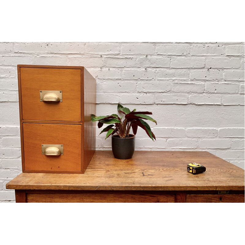 Small Vintage Desk Top Filing Cabinet Tidy Storage 