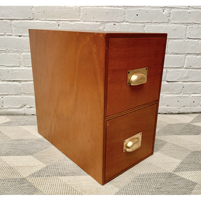 Small Vintage Desk Top Filing Cabinet Tidy Storage 