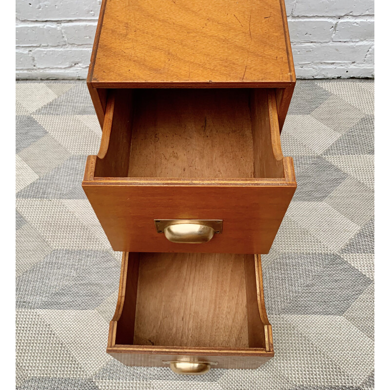 Small Vintage Desk Top Filing Cabinet Tidy Storage 