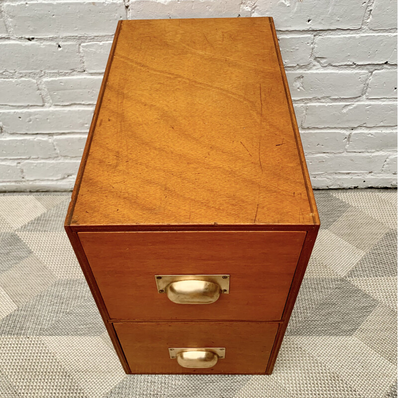 Small Vintage Desk Top Filing Cabinet Tidy Storage 