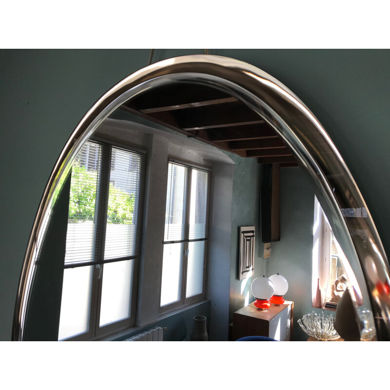 Large  vintage mirror oval by Fontana Arte 1970