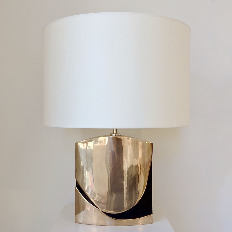 Vintage bronze table lamp by Esa Fedrigolli Italy 1970