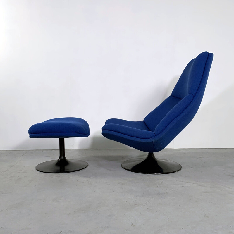 Vintage F510 Lounge Chair plus Ottoman by Geoffrey Harcourt for Artifort, 1970s