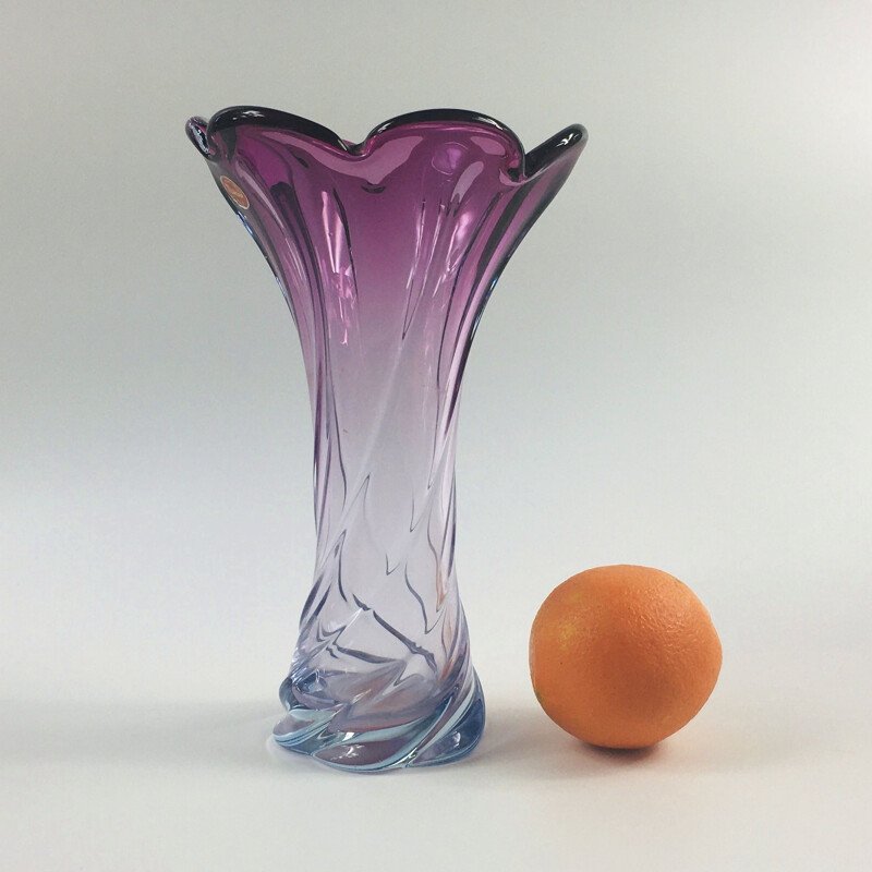 Mid-Century Twisted Murano Glass Vase, Italy, 1960s