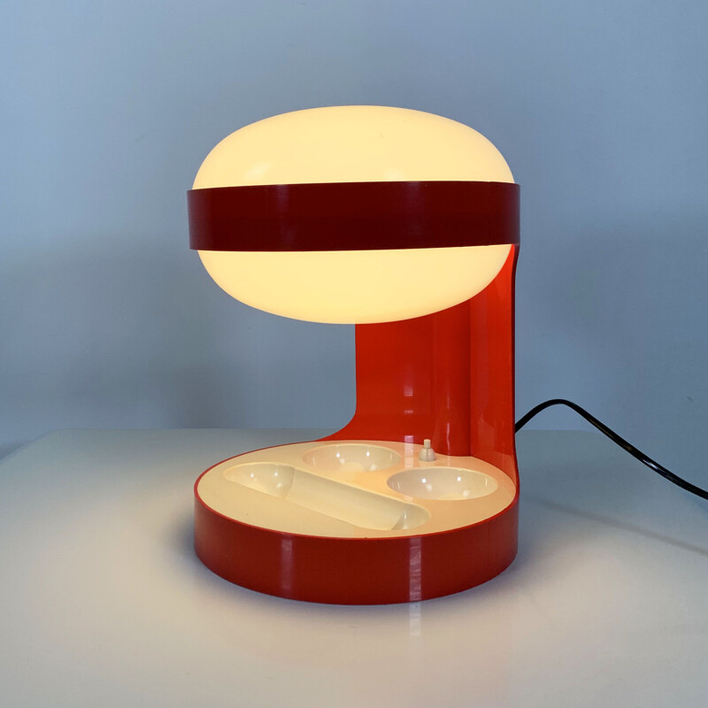 Vintage Red KD29 Table Lamp by Joe Colombo for Kartell, 1970s