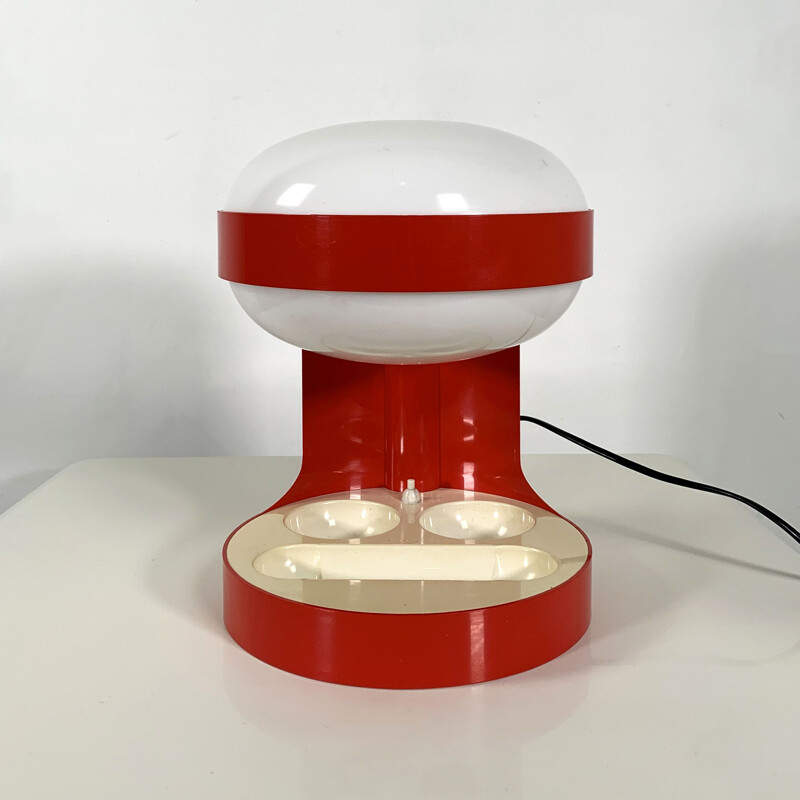 Vintage Red KD29 Table Lamp by Joe Colombo for Kartell, 1970s