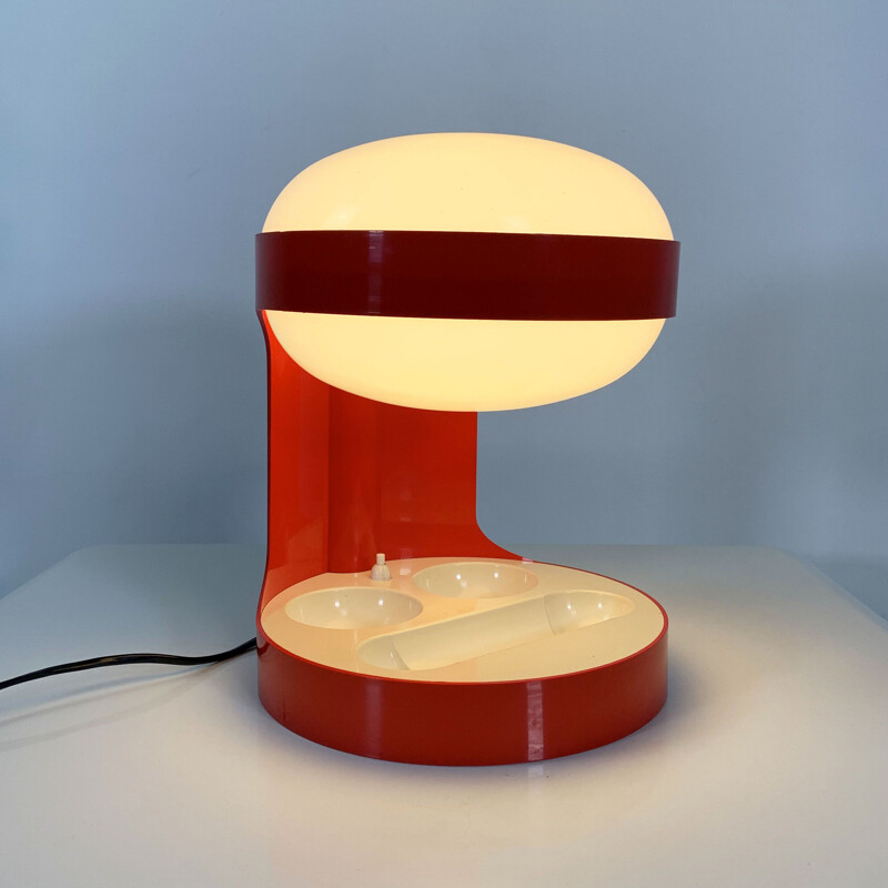 Lampe de table Vintage Red KD29 par Joe Colombo pour Kartell 1970