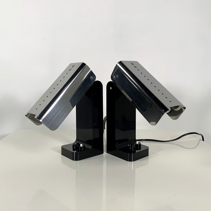 Pair of vintage Vademecum Table Lamps by Joe Colombo for Kartell, 1970s