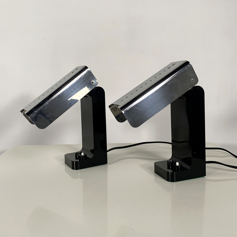 Pair of vintage Vademecum Table Lamps by Joe Colombo for Kartell, 1970s