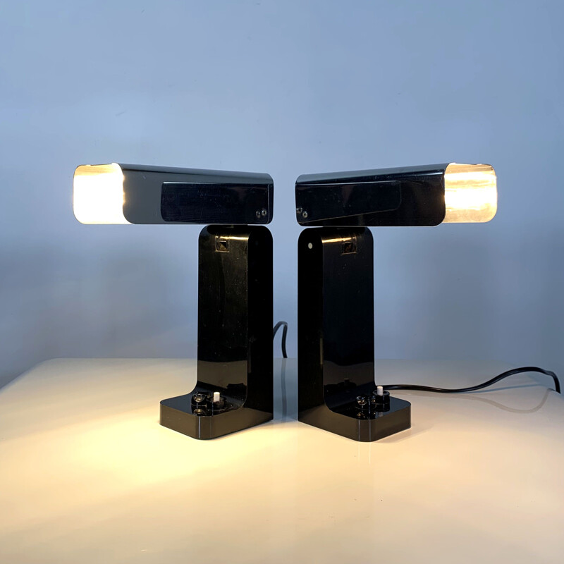 Pair of vintage Vademecum Table Lamps by Joe Colombo for Kartell, 1970s