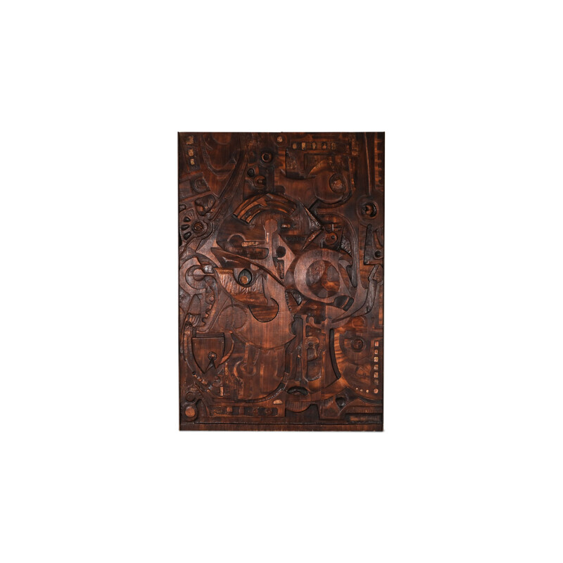 Vintage carved wall panel by Studio Ponzio, Italy 1931