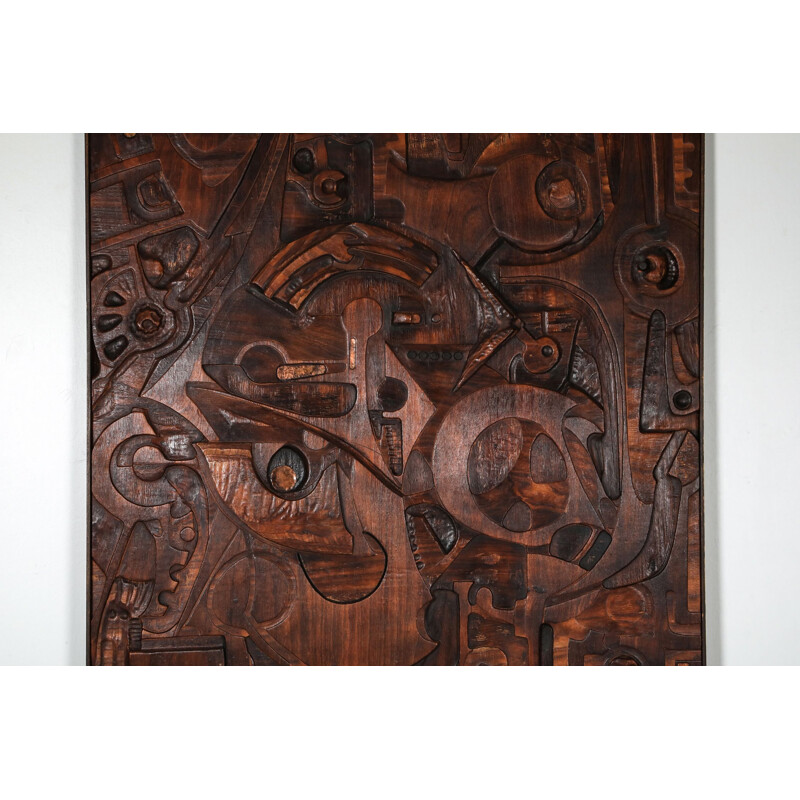 Vintage carved wall panel by Studio Ponzio, Italy 1931