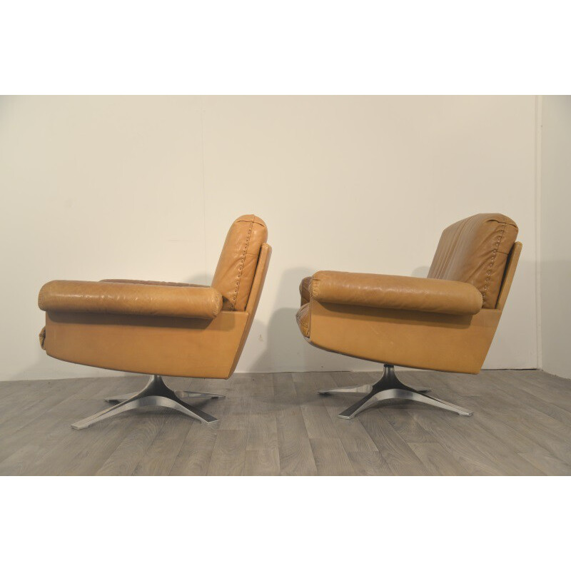 Paire de fauteuils "DS 31" De Sede en cuir cognac - 1970