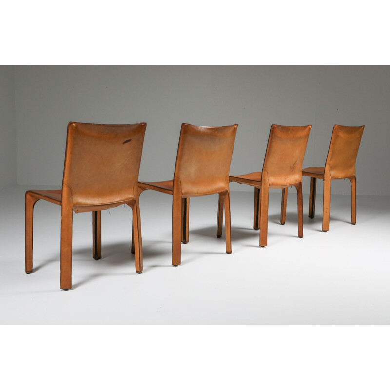 4 Vintage Chairs Cassina Cognac CAB 1970s