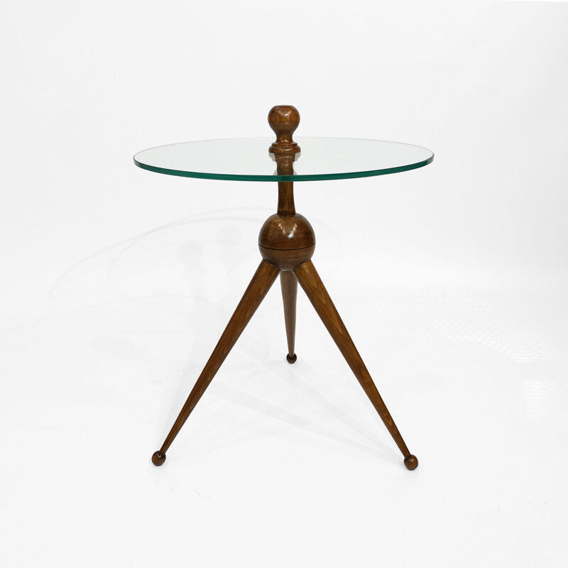 Table d'appoint vintage tripode Cesare Lacca italienne 1950