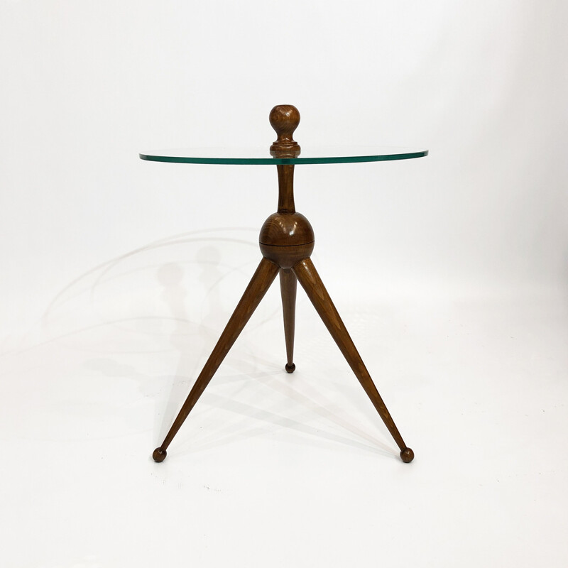 Table d'appoint vintage tripode Cesare Lacca italienne 1950