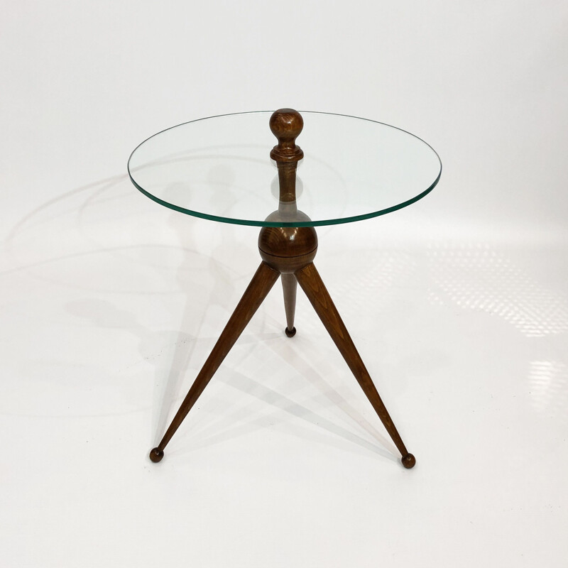 Vintage Cesare Lacca Tripod Side Table Italian 1950s