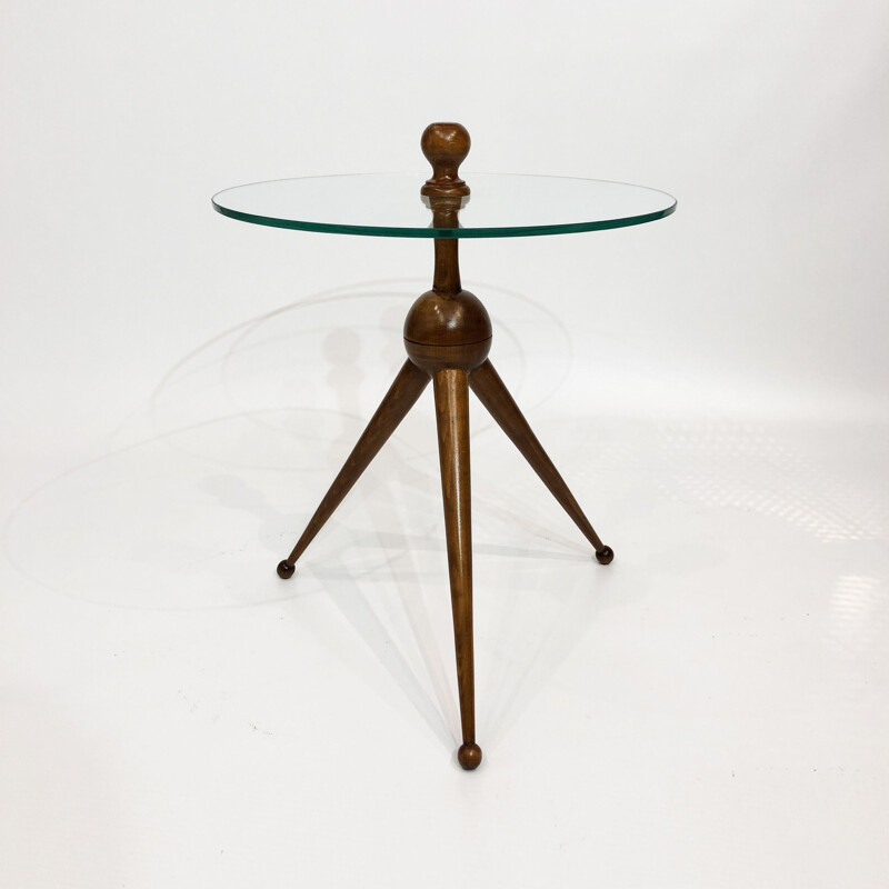 Table d'appoint vintage tripode Cesare Lacca italienne 1950
